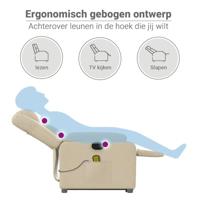 Sta-op-massagestoel verstelbaar stof crèmekleurig - thumbnail