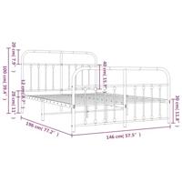Bedframe met hoofd- en voeteneinde metaal wit 140x190 cm - thumbnail