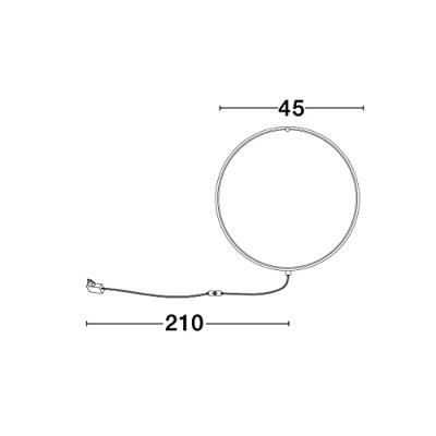 Lyora VloerlampRing zwart Ø 45cm - 9108312