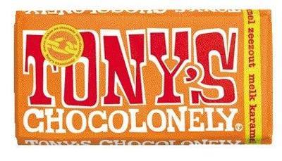 Chocolade tony chocolonely melk karam zeezt 180gr
