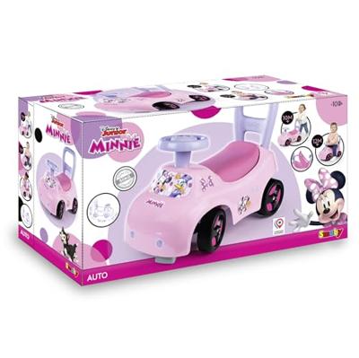 Smoby - 2 in 1 autokinderwagen - Minnie - Doos onder het zadel + claxon - Vanaf 10 maanden - Made in France Smoby - 2 in 1 autokinderwagen - Minnie - Doos onder het zadel + claxon - Vanaf 10 maanden - Made in France