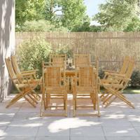 Tuinstoelen 8 st inklapbaar 53x66x99 bamboe - thumbnail