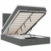 Ottoman bed met matras en LED's 120x200cm stof donkergrijs - thumbnail