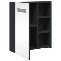 Badkamerkast met spiegel en LED 45x13x52 cm zwart - thumbnail