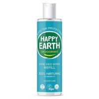Happy Earth Pure deodorant spray ceder lime refill 300 Milliliter - thumbnail