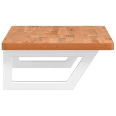 Badkamer wandschap staal en massief beukenhout