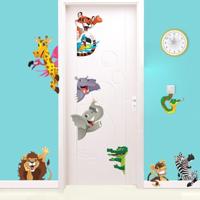 DIY jungle dieren cartoon Leeuw olifant Giraffee PVC muur stickers - thumbnail