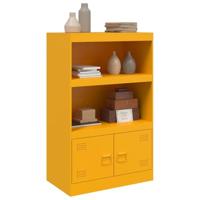 Dressoir 67x39x107 cm staal mosterdgeel - thumbnail