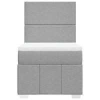 Boxspring met matras stof lichtgrijs 90x190 cm - thumbnail