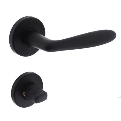 Deurkruk Phobos op rozet + WC sluiting 8mm mat zwart
