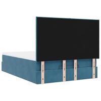 Ottoman bed met matrassen 140x190cm fluweel donkerblauw - thumbnail