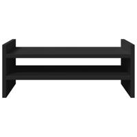 VidaXL Monitorstandaard 50x27x10 cm bewerkt hout zwart - thumbnail