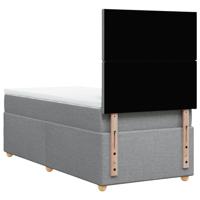 Boxspring met matras stof lichtgrijs 80x200 cm - thumbnail