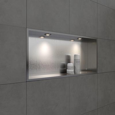 Inbouwnis BWS Alfie 30x60 cm Met LED Verlichting Geborsteld Staal Boss & Wessing Inbouwnis BWS Alfie 30x60 cm Met LED Verlichting Geborsteld Staal Boss & Wessing