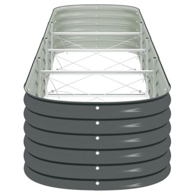 VidaXL Plantenbak verhoogd 400x80x44 cm gegalvaniseerd staal grijs