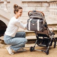 Luiertas Parijs BEABA gemêleerd grijs - thumbnail