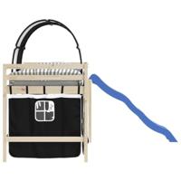 Gordijnen voor hoogslaper met tunnel polyester wit en zwart - thumbnail