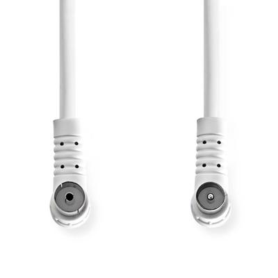 Coaxkabel | IEC (Coax) Male | IEC (Coax) Female | Vernikkeld | 120 dB | 75 Ohm | Viervoudig Afgeschermd | 1.50 m | Rond | PVC | Wit