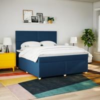 Boxspring met matras stof blauw 180x200 cm - thumbnail