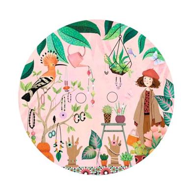 Bloem muziekdoos - DJECO roze, bedrukt