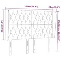Hoofdbord met randen 163x23x118/128 cm stof blauw - thumbnail