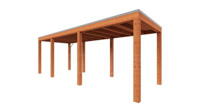 Trendhout Overkapping Palermo 670x255 cm- Plat dak- Hout- Trendhout