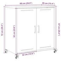 Dressoir 68,5x39x72 cm staal roze - thumbnail