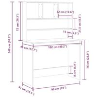 Bureau met schappen 102x45x148 cm bewerkt hout zwart eikenkleur - thumbnail