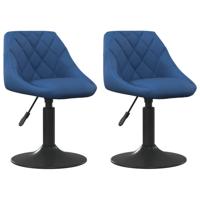 Eetkamerstoelen draaibaar 2 st fluweel blauw - thumbnail