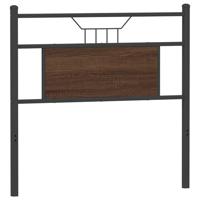 Hoofdbord 80 cm bewerkt hout en staal bruin eikenkleurig - thumbnail