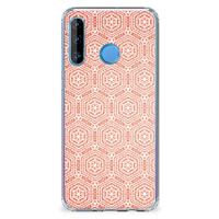 Huawei P30 Lite Doorzichtige Silicone Hoesje Pattern Orange - thumbnail