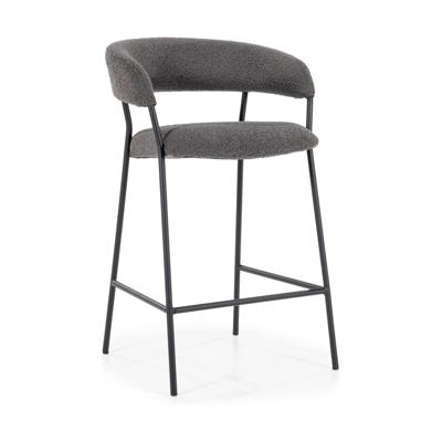 Eleonora Barkruk 'Luka' Bouclé, kleur Antraciet (zithoogte 68cm)