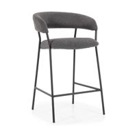 Eleonora Barkruk 'Luka' Bouclé, kleur Antraciet (zithoogte 68cm) - thumbnail