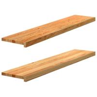 VidaXL Vensterbanken 2 st 120x30x2 cm massief eikenhout lichtbruin - thumbnail