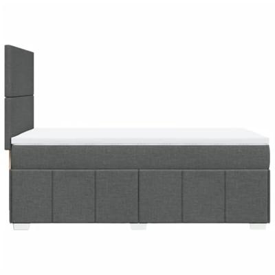 Boxspring met matras stof donkergrijs 90x200 cm