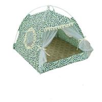 Vier seizoenen universele kat kleine hond tent afneembare en wasbaar kat strooisel huisdier nest grootte: M (Leopard graan groen) - thumbnail