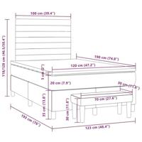 Boxspring met matras stof donkergrijs 120x190 cm - thumbnail