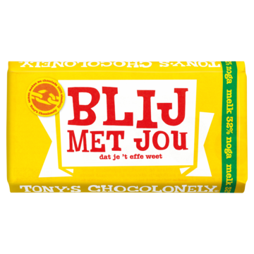 Chocolade tony chocolonely melk noga blij met jou Chocolade tony chocolonely melk noga blij met jou