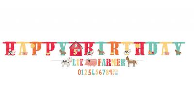 Amscan Letterslinger happy birthday boerderij 300 cm | 12 stuks