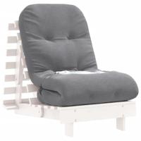Futon slaapbank met matras 60x206x11 cm massief grenenhout wit - thumbnail