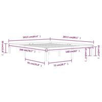 Bedframe massief hout wit 120x190 cm - thumbnail