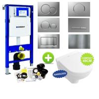 Geberit UP320 Toiletset 54 Villeroy & Boch O.Novo DirectFlush Compact Met Bril En Drukplaat - thumbnail