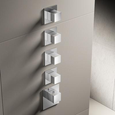 Hotbath Mate Afbouwdeel High Flow Met 4 Stopkranen Vierkant Geborsteld Nikkel