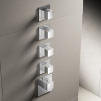 Hotbath Mate Afbouwdeel High Flow Met 4 Stopkranen Vierkant Geborsteld Nikkel - thumbnail