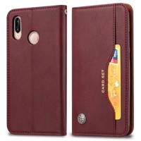 Knead huidtextuur horizontale Flip lederen case voor Huawei P30 lite met foto frame & houder & kaartsleuven & portemonnee (wijn rood) - thumbnail