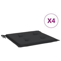 VidaXL Tuinstoelkussens 4 st 40x40x4 cm oxford stof zwart - thumbnail