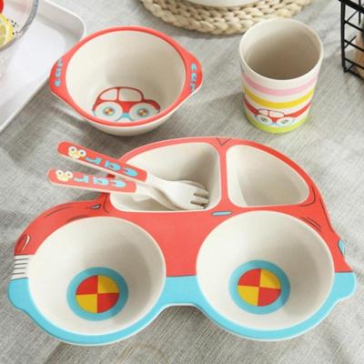 Bamboe Fiber cartoon diner plaat voor kinderen (rood)