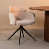 LABEL51 Eetkamerstoel Levi - Clay - Elite - Zwart Metalen Frame - thumbnail