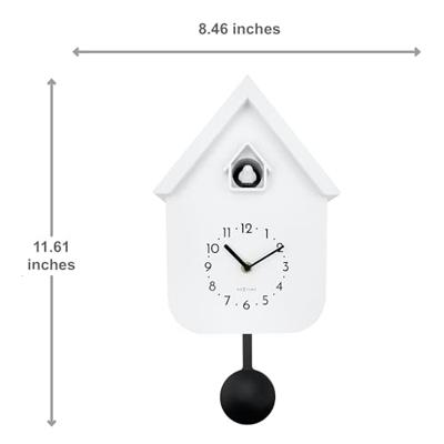 Wandklok 21,5x41,5x8,5 cm - Slinger - Koekoek - NeXtime 'Twitter'