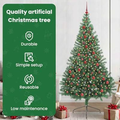 VidaXL Kunstmatig voorverlicht kerstboom met 300 led groen 210 cm pvc